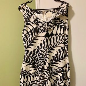 Kate Spade- navy & white floral print silk dress